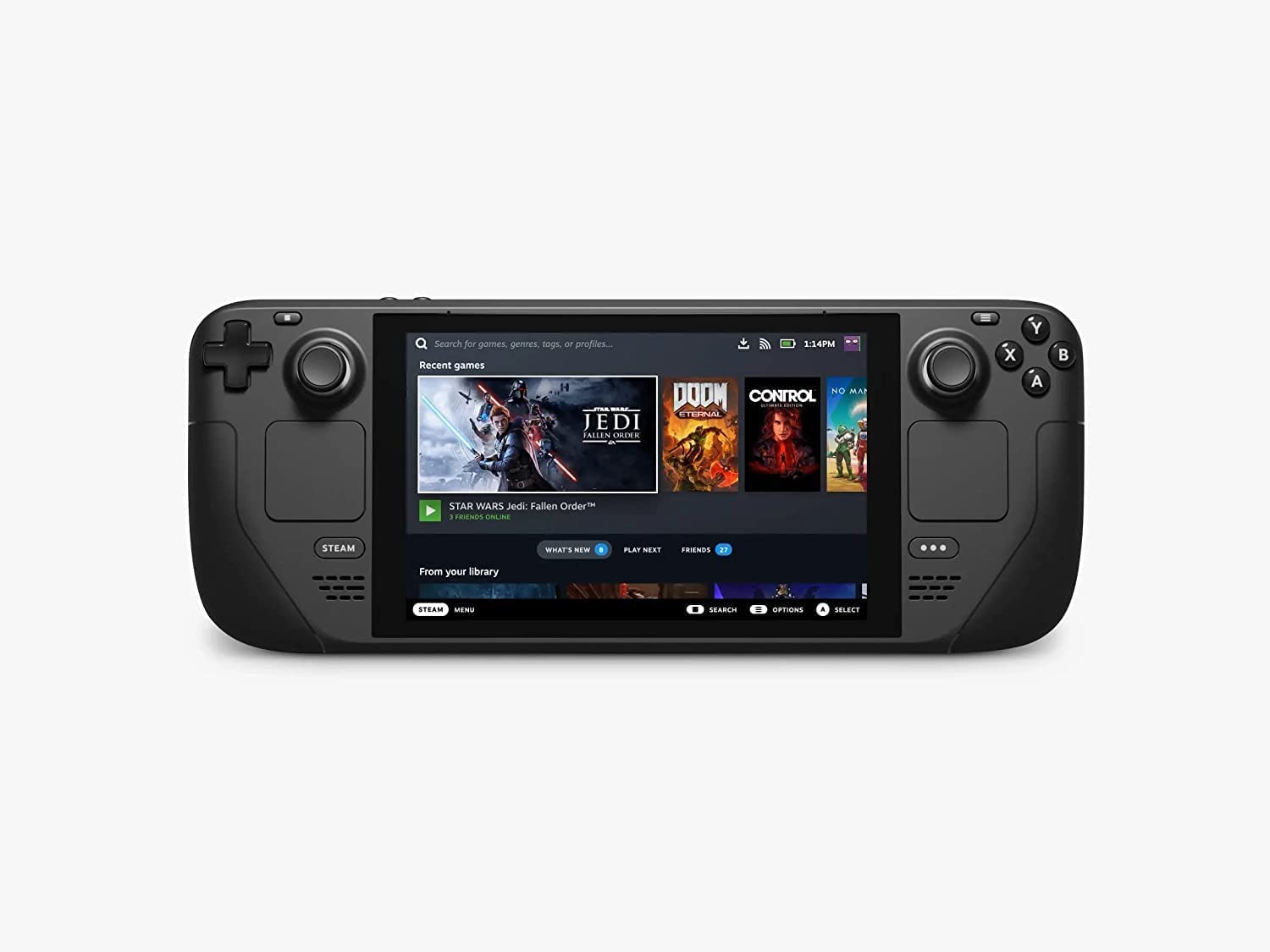 Valve Steam Deck 512GB Upgraded Handheld Gaming Console with Carring case, 16GB RAM, 1280 x 800 LCD Display, Silicone Soft Cover Protector & Joystic Cap & Tempered Glass Film Bundle